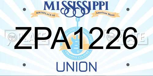 ZPA1226 Mississippi License Plate