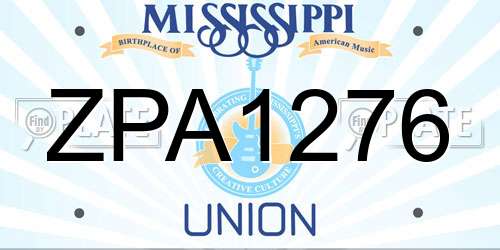 ZPA1276 Mississippi License Plate