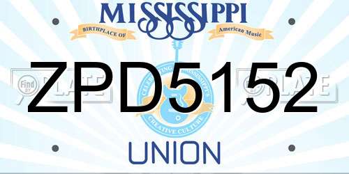 ZPD5152 Mississippi License Plate