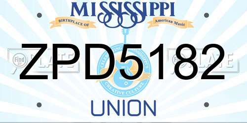 ZPD5182 Mississippi License Plate