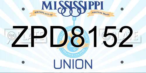 ZPD8152 Mississippi License Plate