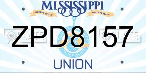ZPD8157 Mississippi License Plate