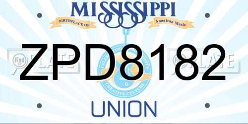 ZPD8182 Mississippi License Plate