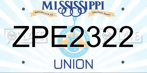 ZPE2322 Mississippi License Plate