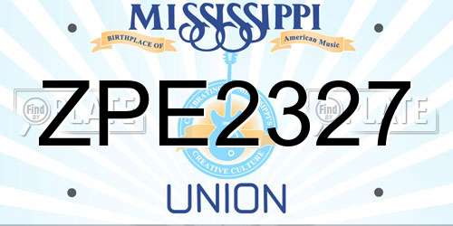 ZPE2327 Mississippi License Plate