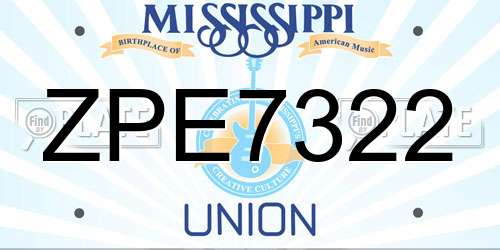 ZPE7322 Mississippi License Plate