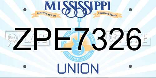ZPE7326 Mississippi License Plate