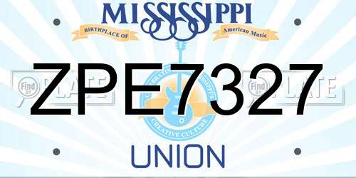 ZPE7327 Mississippi License Plate