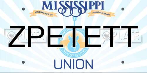 ZPETETT Mississippi License Plate