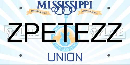 ZPETEZZ Mississippi License Plate