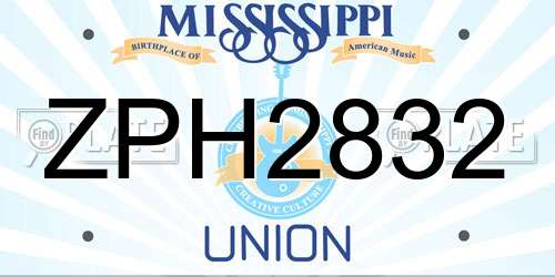 ZPH2832 Mississippi License Plate