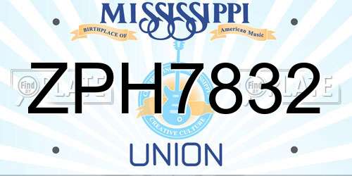 ZPH7832 Mississippi License Plate