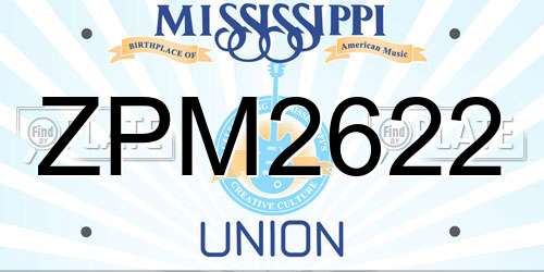 ZPM2622 Mississippi License Plate