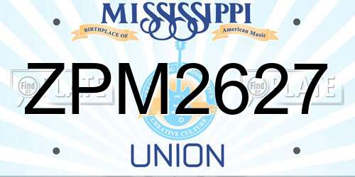 ZPM2627 Mississippi License Plate