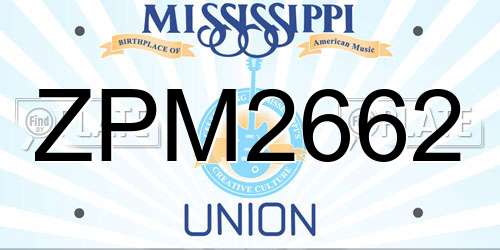 ZPM2662 Mississippi License Plate