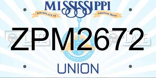 ZPM2672 Mississippi License Plate