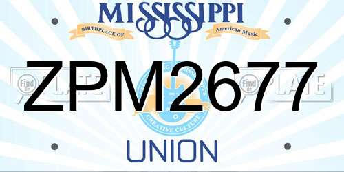 ZPM2677 Mississippi License Plate