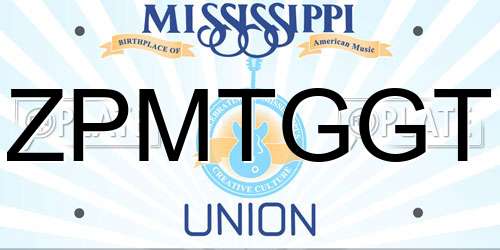 ZPMTGGT Mississippi License Plate