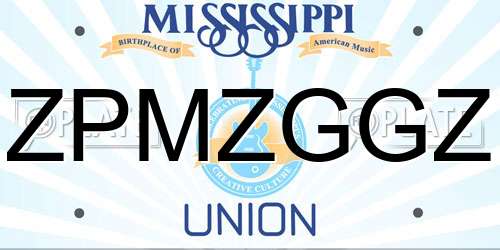 ZPMZGGZ Mississippi License Plate