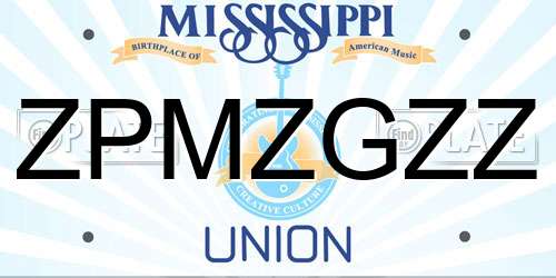 ZPMZGZZ Mississippi License Plate