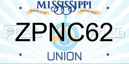ZPNC62 Mississippi License Plate