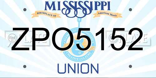 ZPO5152 Mississippi License Plate