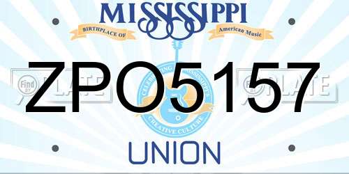 ZPO5157 Mississippi License Plate