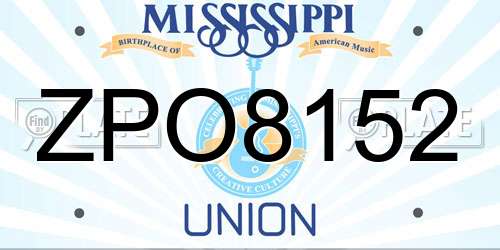 ZPO8152 Mississippi License Plate