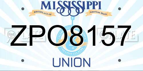 ZPO8157 Mississippi License Plate