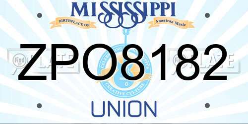 ZPO8182 Mississippi License Plate