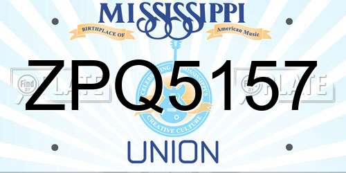 ZPQ5157 Mississippi License Plate