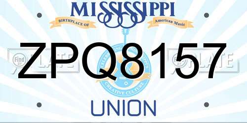 ZPQ8157 Mississippi License Plate