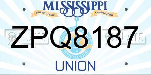 ZPQ8187 Mississippi License Plate