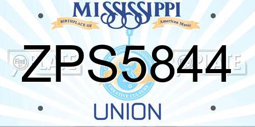 ZPS5844 Mississippi License Plate