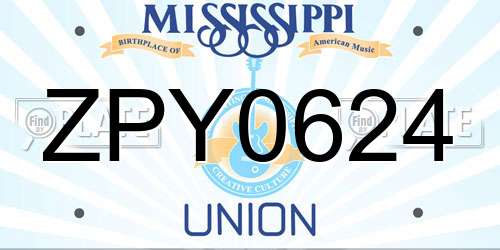 ZPY0624 Mississippi License Plate