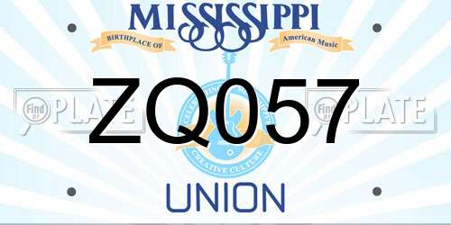 ZQ057 Mississippi License Plate
