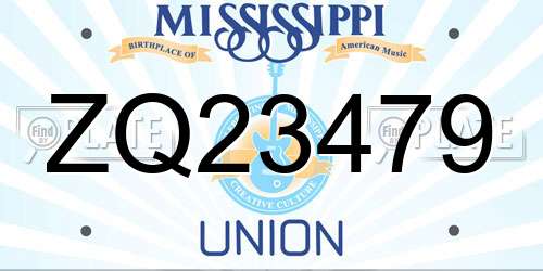 ZQ23479 Mississippi License Plate