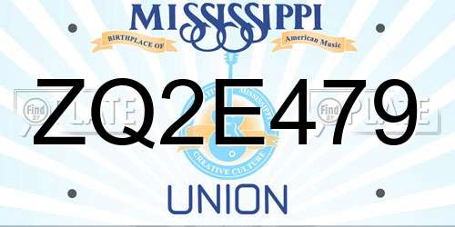 ZQ2E479 Mississippi License Plate