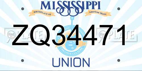 ZQ34471 Mississippi License Plate
