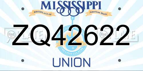 ZQ42622 Mississippi License Plate