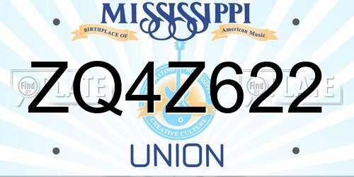 ZQ4Z622 Mississippi License Plate