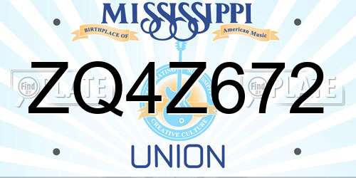 ZQ4Z672 Mississippi License Plate