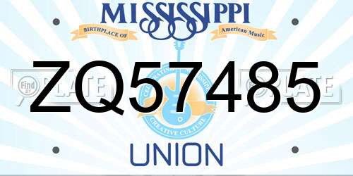 ZQ57485 Mississippi License Plate