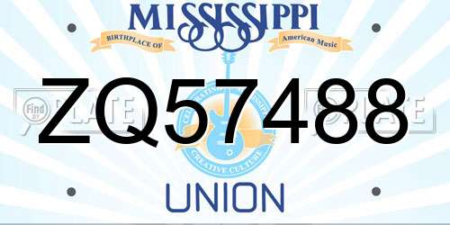 ZQ57488 Mississippi License Plate