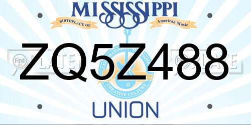 ZQ5Z488 Mississippi License Plate