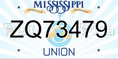 ZQ73479 Mississippi License Plate