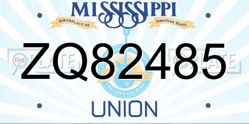 ZQ82485 Mississippi License Plate