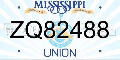 ZQ82488 Mississippi License Plate