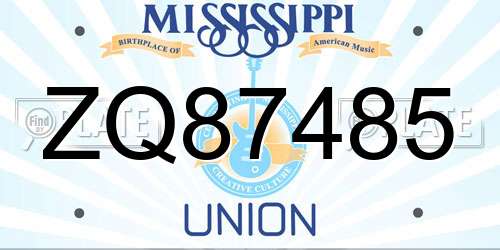 ZQ87485 Mississippi License Plate