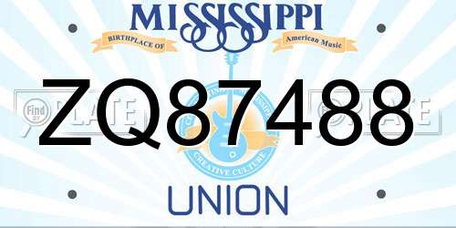 ZQ87488 Mississippi License Plate